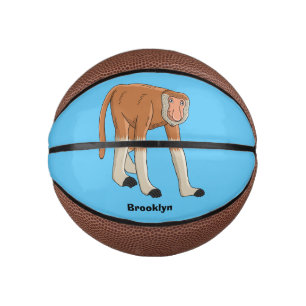 Funny proboscis Affe Cartoon Illustration Mini Basketball