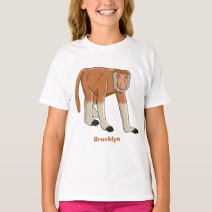Funny proboscis Affe Cartoon Illustration T-Shirt