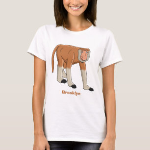 Funny proboscis Affe Cartoon Illustration T-Shirt