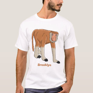 Funny proboscis Affe Cartoon Illustration T-Shirt