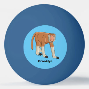 Funny proboscis Affe Cartoon Illustration Tischtennisball