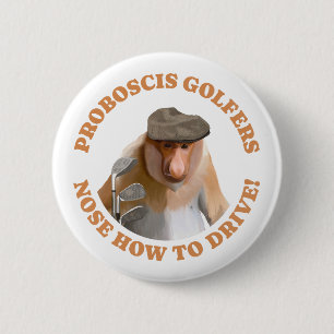 Funny Proboscis Monkey Golf Lovers Button