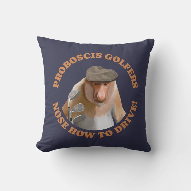 Funny Proboscis Monkey Golf Lovers Kissen (Vorderseite)