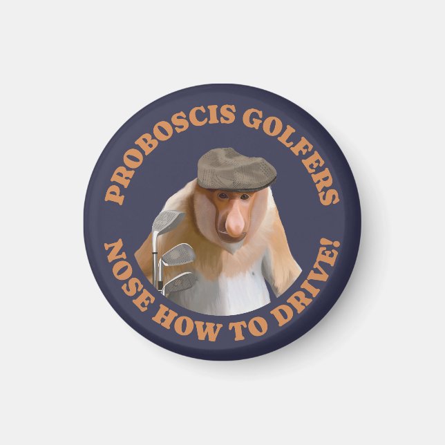 Funny Proboscis Monkey Golf Lovers Magnet (Vorne)