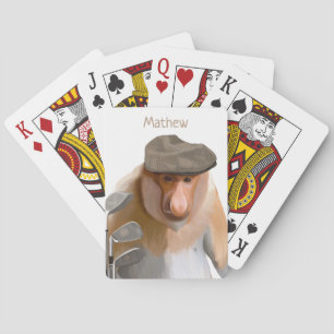 Funny Proboscis Monkey Golf Lovers Spielkarten