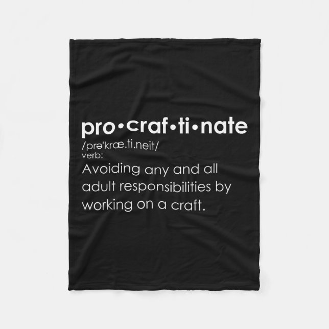 Funny Procraftinate Definition - Pro-craf-ti-nate Fleecedecke (Vorderseite)