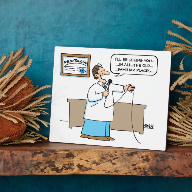 Funny Proctologist Karaoke Cartoon Art Proctology Fotoplatte (Seite)