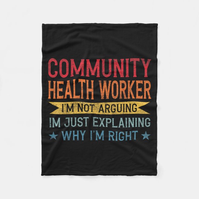 Funny Profession Quote Community Health Worker  Fleecedecke (Vorderseite)