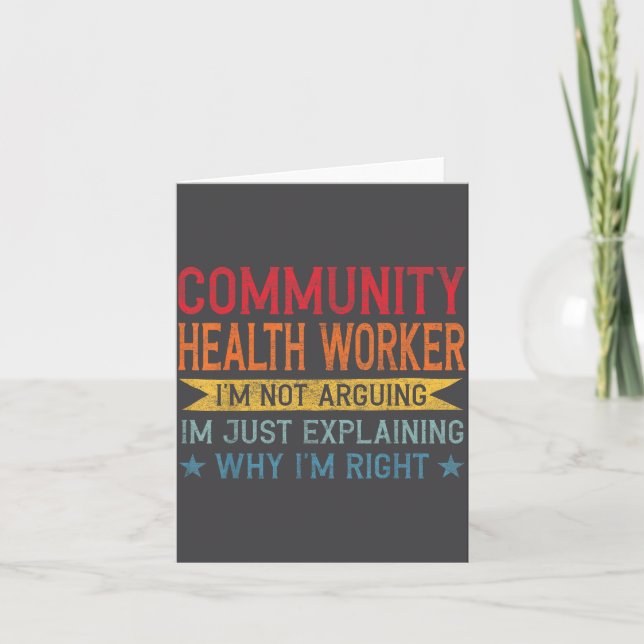 Funny Profession Quote Community Health Worker  Karte (Vorderseite)