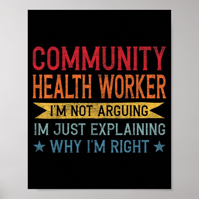 Funny Profession Quote Community Health Worker  Poster (Vorne)