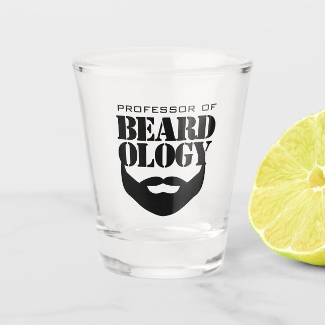 Funny Professor für Beardologie Schnapsglas (Vorderseite)