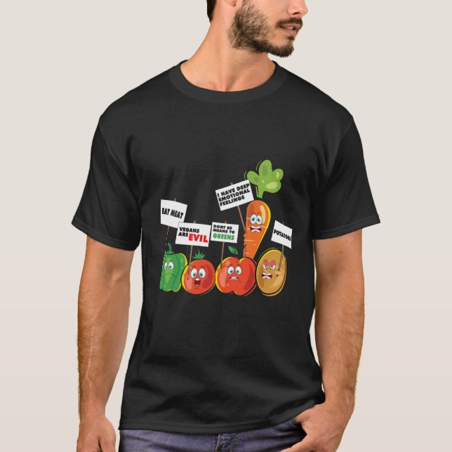 Funny Profit Gemüse Pro Fleisch Anti Vegans T-Shirt (Vorderseite)