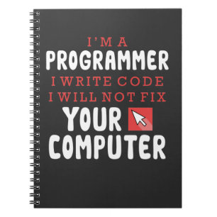 Funny Programer Computer Repair Coder Humor Notizblock