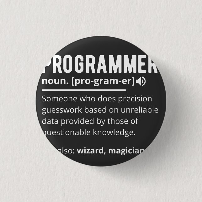Funny Programmer Code Developer Definition Button (Vorderseite)