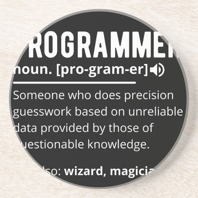 Funny Programmer Code Developer Definition Getränkeuntersetzer (Vorne)