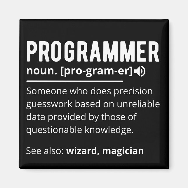Funny Programmer Code Developer Definition Magnet (Vorne)