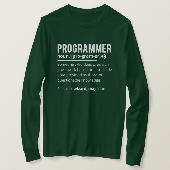 Funny Programmer Code Developer Definition T-Shirt (Design vorne)