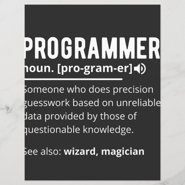 Funny Programmer Code Developer Meaning Definition (Vorderseite)