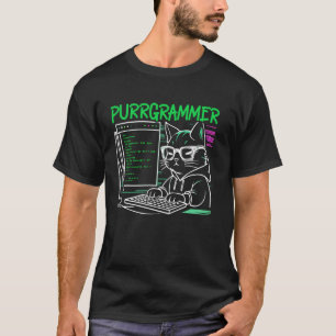 Funny Programmer Coder Computerprogrammierung Katz T-Shirt