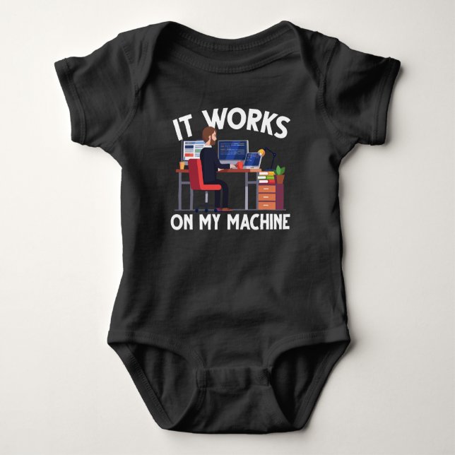 Funny Programmer Computer Science Coder Maschine Baby Strampler (Vorderseite)