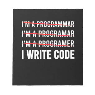 Funny Programmer I Wite Code Notizblock