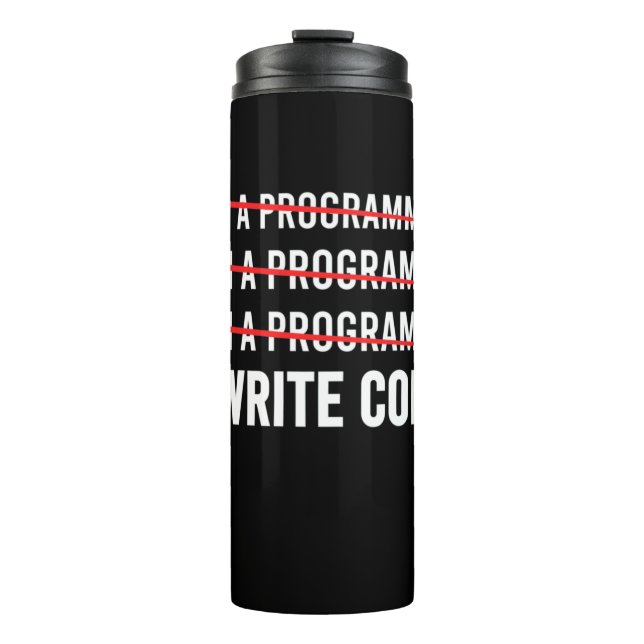 Funny Programmer I Wite Code Thermosbecher (Vorderseite)