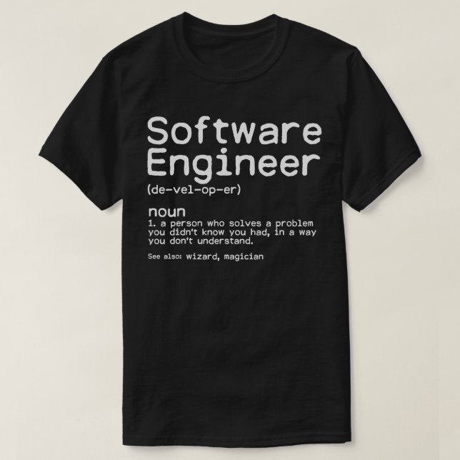 Funny Programmer TShirt Software Engineer Definiti (Design vorne)