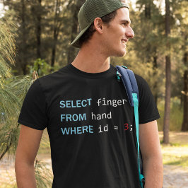 Funny Programming Geek Wählen Sie Finger von Hand T-Shirt