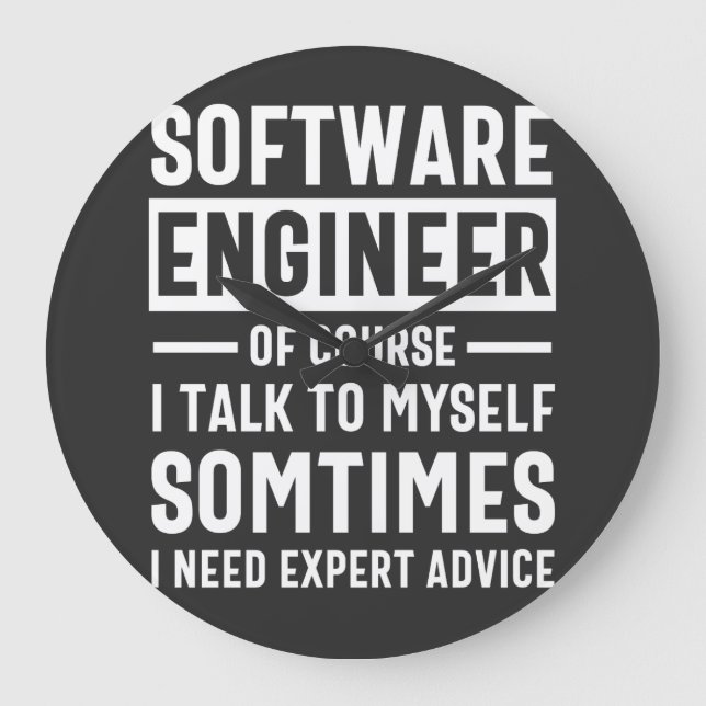 Funny Programming Software Engineer Gift Große Wanduhr (Vorderseite)