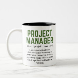 Funny Project Manager Wörterbuchdefinition, Spaß Zweifarbige Tasse