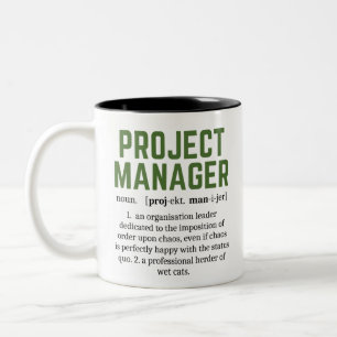 Funny Project Manager Wörterbuchdefinition, Spaß Zweifarbige Tasse