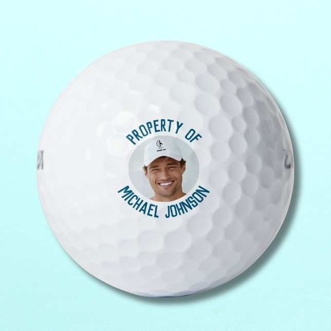Funny Property of {Name} Photo Simple Personalized Golfball (Von Creator hochgeladen)