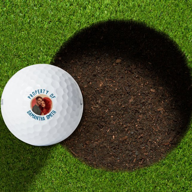 Funny Property of {Name} Photo Simple Personalized Golfball (Von Creator hochgeladen)