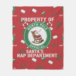Funny Property of Santa's Nap Department Christmas Fleecedecke