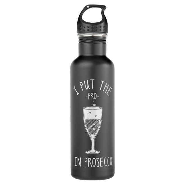 Funny Prosecco Lover Geschenk für Alkohol Wein Dri Edelstahlflasche (Vorderseite)