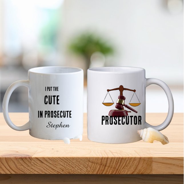 Funny prosecutor lawyer typography  kaffeetasse (Von Creator hochgeladen)