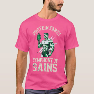 Funny Protein Furz Lifting Muskeln Workout Bodybu T-Shirt