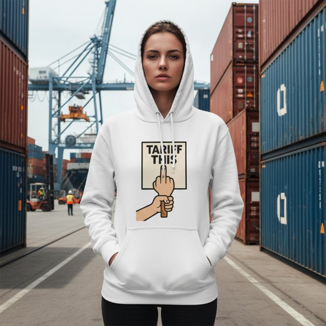 Funny Protest Sign Tarif dieser Mittelfinger Hoodie (Von Creator hochgeladen)