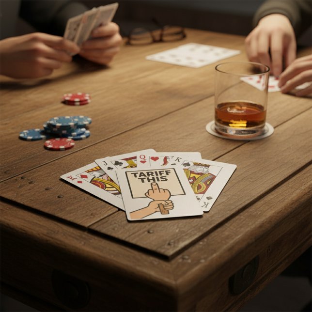 Funny Protest Sign Tarif dieser Mittelfinger Spielkarten (Von Creator hochgeladen)