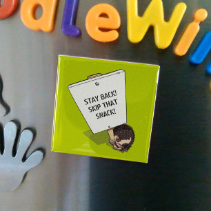 Funny Protestor with Placard Cartoon Igel Magnet