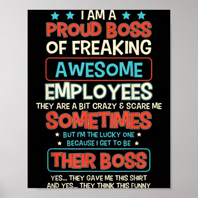 Funny Proud Boss Employee Appreciation Office Men  Poster (Vorne)