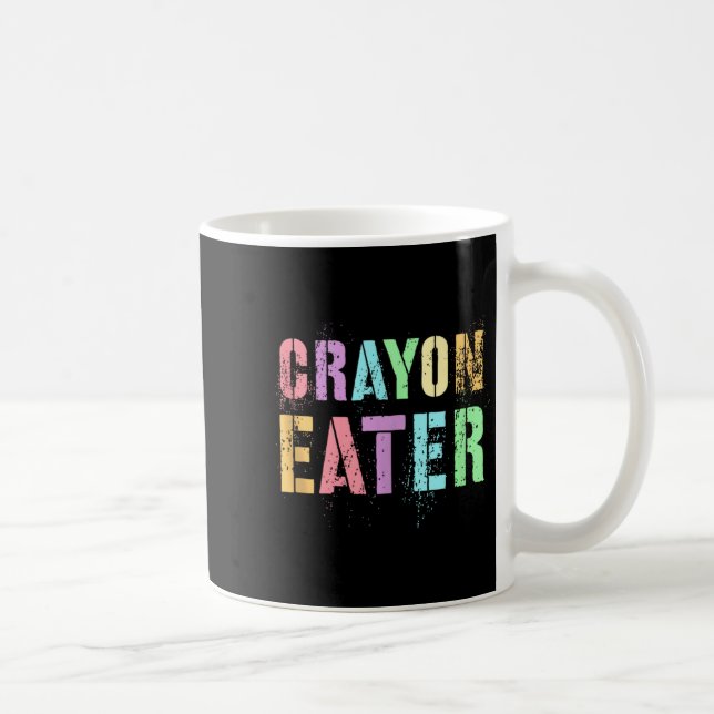 Funny Proud Crayon Eater Military Veteran Dad Offi Kaffeetasse (Rechts)