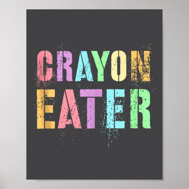 Funny Proud Crayon Eater Military Veteran Dad Offi Poster (Vorne)