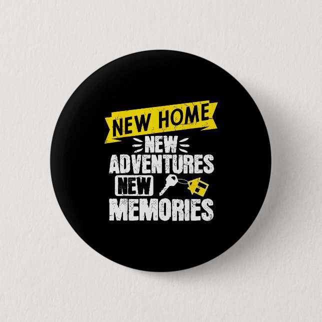Funny Proud Homeowner New Homenew Adventures New M Button (Vorderseite)