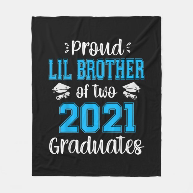 Funny Proud Lil Bruder von 2021 Absolventen Fleecedecke (Vorderseite)