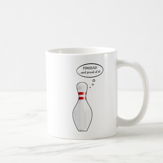 Funny Proud Pinhead Bowler Bowling Button Cartoon Kaffeetasse (Rechts)