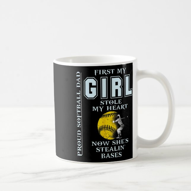 Funny Proud Softll Dad - Girl Stole My Heart  Kaffeetasse (Rechts)