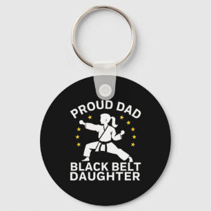 Funny Proud Vater Black Belt Daughter Karate Vater Schlüsselanhänger