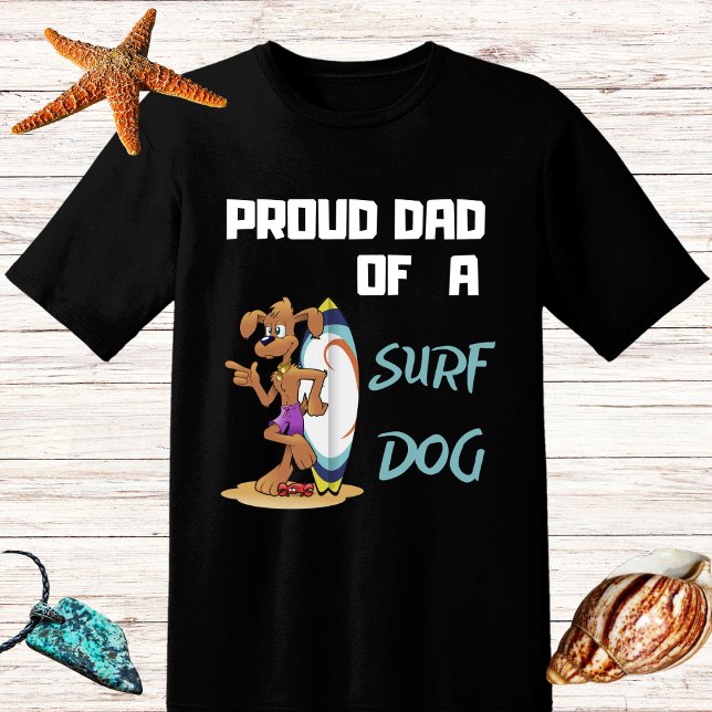 Funny Proud Vater Surfhund zum Surfen T-Shirt (Von Creator hochgeladen)