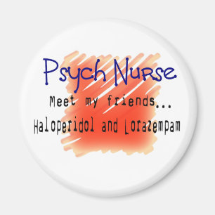 Funny Psych Nurse T - Shirt und Geschenke Magnet